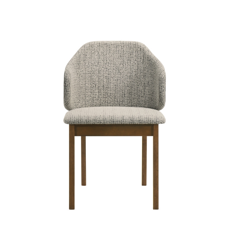 ACME Oleia Side Chair (Set-2) in Chenille & Walnut