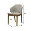 ACME Oleia Side Chair (Set-2) in Chenille & Walnut
