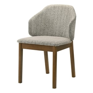 ACME Oleia Side Chair (Set-2) in Chenille & Walnut