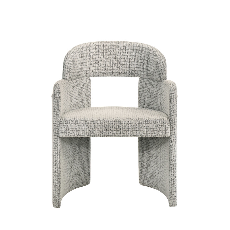 ACME Kyree Arm Chair (Set-2) in Chenille & Walnut