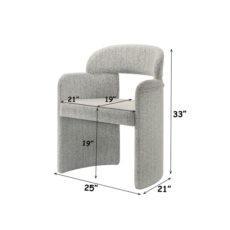 ACME Kyree Arm Chair (Set-2) in Chenille & Walnut