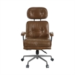 ACME Dasya Swivel Office Chair in Brown Top Grain Leather & Iron