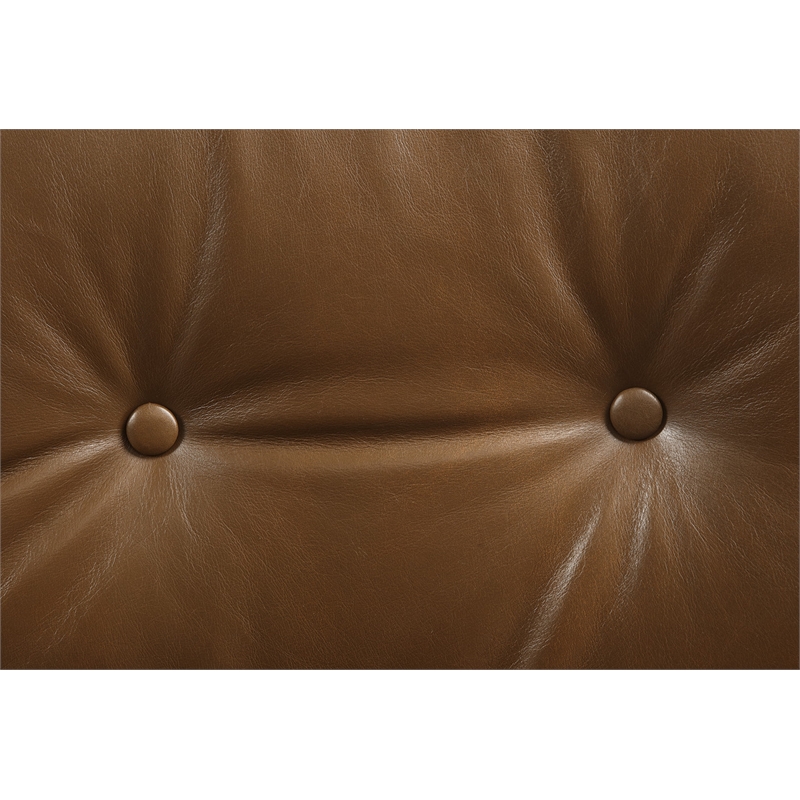 ACME Dasya Swivel Office Chair in Brown Top Grain Leather & Iron