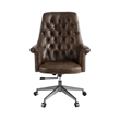 ACME Dasan Swivel Office Chair in Dark Brown Top Grain Leather & Iron