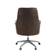 ACME Dasan Swivel Office Chair in Dark Brown Top Grain Leather & Iron