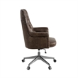 ACME Dasan Swivel Office Chair in Dark Brown Top Grain Leather & Iron