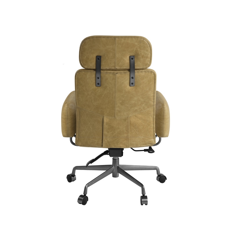 ACME Davu Swivel Office Chair in Vintage Top Grain Leather & Iron