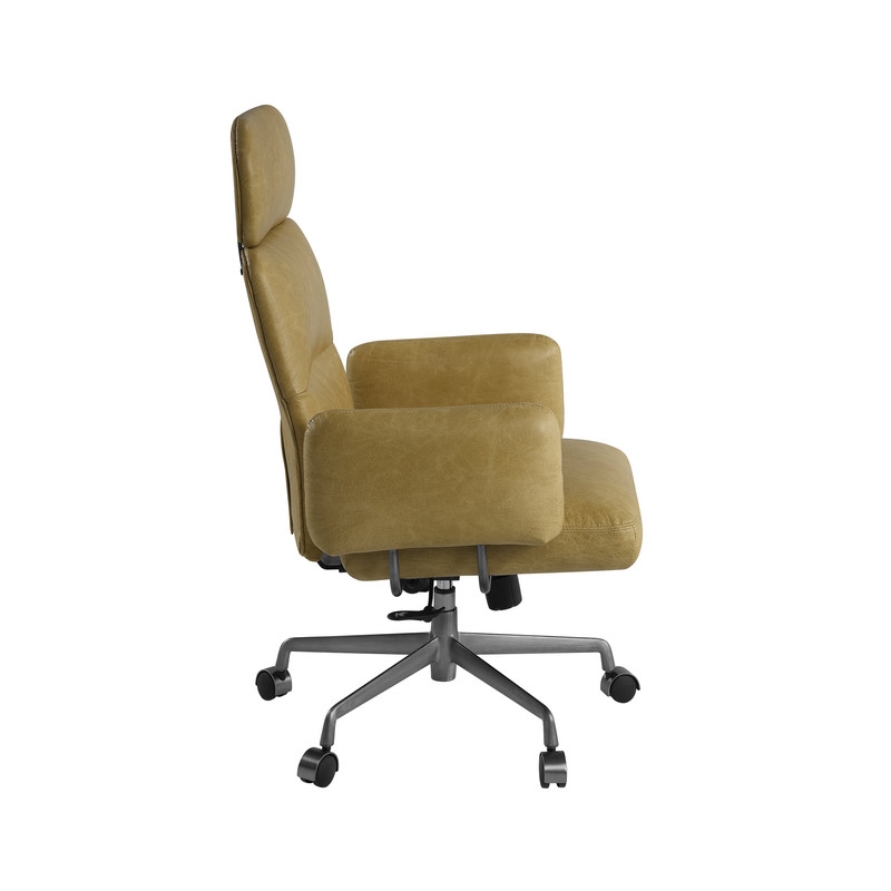 ACME Davu Swivel Office Chair in Vintage Top Grain Leather & Iron