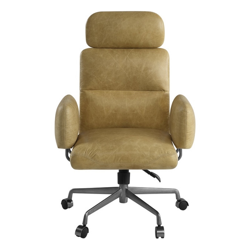 ACME Davu Swivel Office Chair in Vintage Top Grain Leather & Iron
