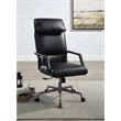 ACME Dart Swivel Office Chair in Vintage Black Top Grain Leather & Iron