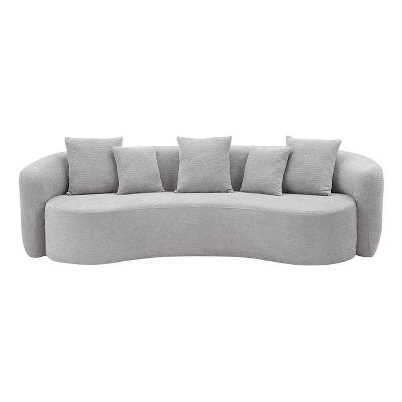 ACME Barasa Oversize Sofa with 5 Pillows in Gray Chenille