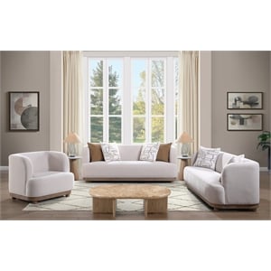 ACME Duncan Loveseat with 2 Pillows in Beige Chenille