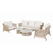 ACME Zira 5Pc Patio Sofa Set in Beige Fabric & Glass Fiber Reinforced Cement Table Top