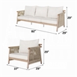 ACME Zira 5Pc Patio Sofa Set in Beige Fabric & Glass Fiber Reinforced Cement Table Top