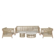 ACME Zira 5Pc Patio Sofa Set in Beige Fabric & Glass Fiber Reinforced Cement Table Top