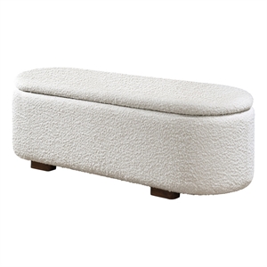 ACME Sandro Bench with Storage in Beige Boucle & Walnut