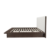 ACME Mikko Eastern King Bed in Cream Linen & Brown Oak