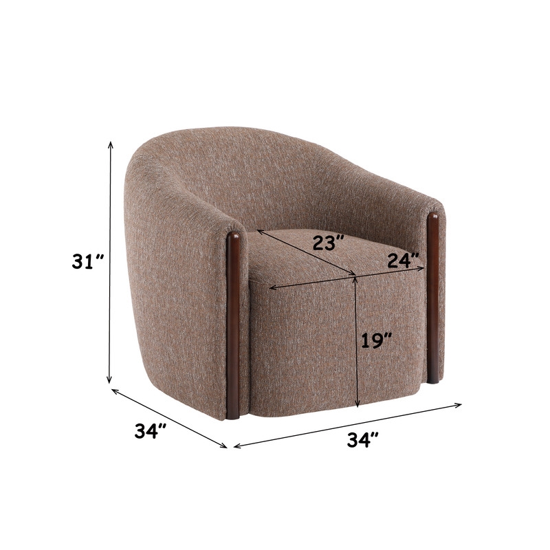 ACME Ballona Accent Chair w/Swivel  in Brown Chenille