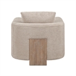 ACME Tryne Wood Frame and Fabric Upholstered Accent Chair in Latte Linen