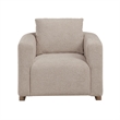 ACME Tryne Wood Frame and Fabric Upholstered Accent Chair in Latte Linen