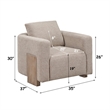 ACME Tryne Wood Frame and Fabric Upholstered Accent Chair in Latte Linen