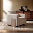 ACME Tryne Wood Frame and Fabric Upholstered Accent Chair in Latte Linen