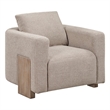 ACME Tryne Wood Frame and Fabric Upholstered Accent Chair in Latte Linen