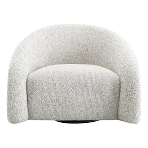 ACME Zoey Accent Chair w/Swivel  in White & Gray Two Tone Tweed