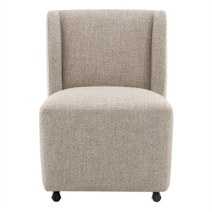 ACME Pules Side Chair w/Casters in Taupe Chenille