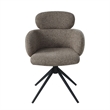ACME Eada Arm Chair wSwivel in Dark Beige Chenille & Black