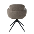 ACME Eada Arm Chair wSwivel in Dark Beige Chenille & Black