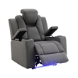 ACME Leuco Power Motion Recliner in Gray Leather Aire