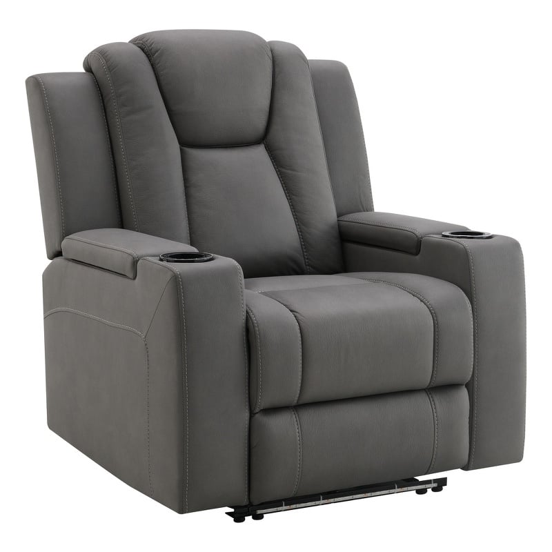 ACME Leuco Power Motion Recliner in Gray Leather Aire
