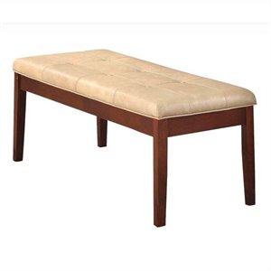 ACME Furniture Britney Bench in Cream and Walnut