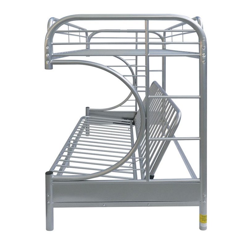 ACME Furniture Eclipse Twin over Full/Futon Metal Bunk Bed in Silver