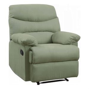 ACME Furniture Arcadia Microfiber Upholstered Recliner in Sage