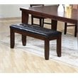 ACME Urban Faux Leather Tufted Upholstered Dining Bench in Black and Cherry