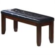 ACME Urban Faux Leather Tufted Upholstered Dining Bench in Black and Cherry