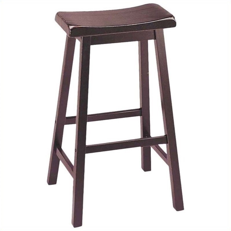 ACME Furniture Gaucho 18" Saddle Bar Stool in Walnut (Set of 2) Cymax