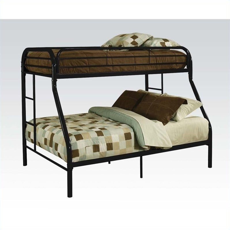 ACME Furniture Tritan Twin Over Full Metal Bunk Bed in Black