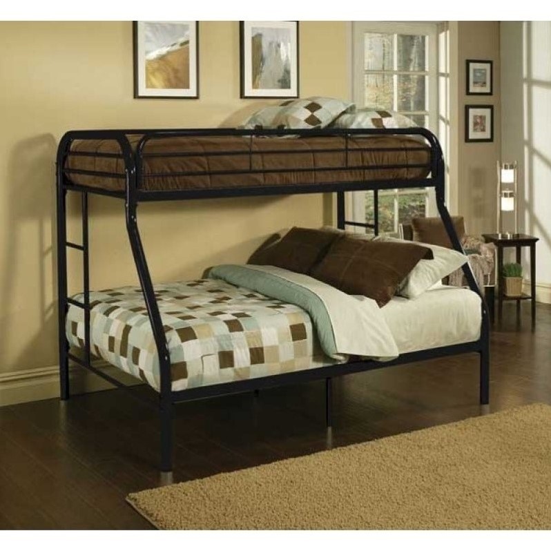 ACME Furniture Tritan Twin Over Full Metal Bunk Bed in Black