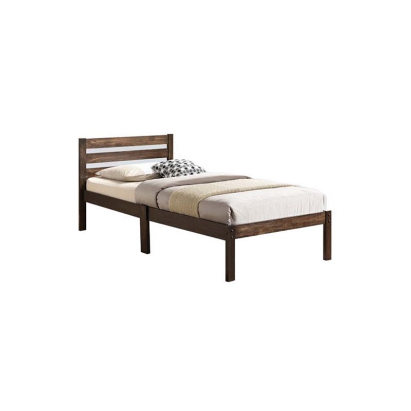 ACME Donato Twin Wooden Platform Bed in Ash Brown
