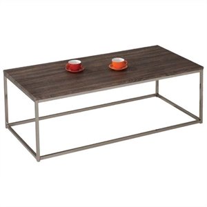 ACME Furniture Cecil Coffee Table in Walnut and Brushed Nickel