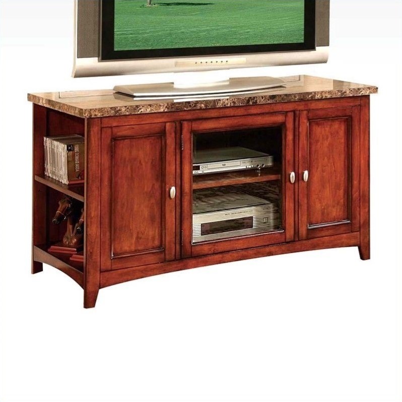 Acme Furniture Finely Tv Stand In Cherry 91000 Acme Furniture Finely Tv Stand In Cherry