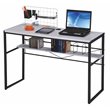 ACME Ellis Rectangular Wooden Computer Desk in Black and White