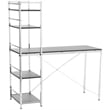 ACME Elvis Wooden Computer Desk with Shelves in Black and Chrome