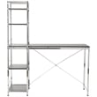 ACME Elvis Wooden Computer Desk with Shelves in Black and Chrome