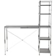 ACME Elvis Wooden Computer Desk with Shelves in Black and Chrome