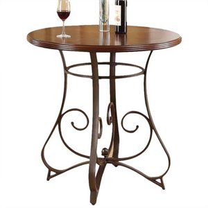 acme furniture tavio bar table in walnut and dark bronze