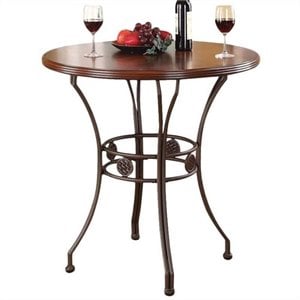 acme furniture tavio counter height table in walnut and dark bronze